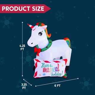 Foto 5 | Foto 5 | Unicornio Mágico Navideño Inflable De 1,8 M Con Luces Led - Jo - Venta Internacional.