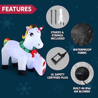 Foto 6 | Foto 6 | Unicornio Mágico Navideño Inflable De 1,8 M Con Luces Led - Jo - Venta Internacional.