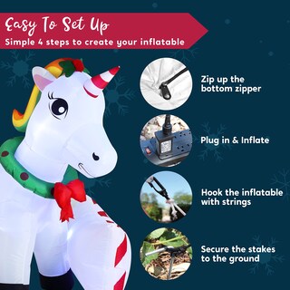 Foto 7 | Foto 7 | Unicornio Mágico Navideño Inflable De 1,8 M Con Luces Led - Jo - Venta Internacional.