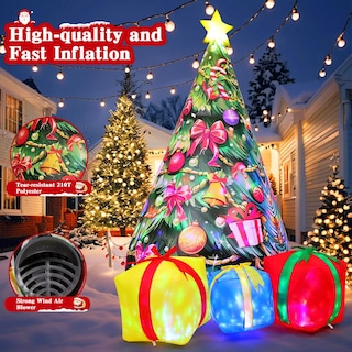 Foto 4 | Foto 4 | Árbol Inflable De Navidad Goosh Para Decoración Exterior, 2,4 M, Con Luz - Venta Internacional.