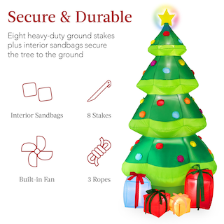 Foto 6 | Foto 6 | Árbol de Navidad Inflable Best Choice Products 10 Pies con 10 Luces Led - Venta Internacional