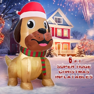 Foto 3 | Foto 3 | Gorro Inflable Navideño Turnmeon 6 Pies De Alto X 4 Pies De Ancho Con Diseño De Papá Noel Bulldog - Venta Internacional