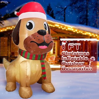 Foto 6 | Foto 6 | Gorro Inflable Navideño Turnmeon 6 Pies De Alto X 4 Pies De Ancho Con Diseño De Papá Noel Bulldog - Venta Internacional