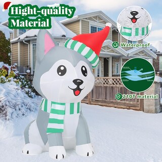 Foto 4 | Foto 4 | Inflable Navideño Goosh Perro Husky 1.5 M Con Gorro De Papá Noel Y Led - Venta Internacional