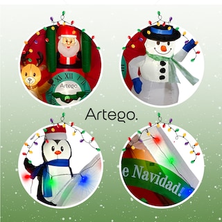 Foto 4 | Foto 4 | Inflable De Navidad Casa De Reloj Cucú De Santa Claus Con Luces Navideñas De 2.1m Decoración Navideña Artego