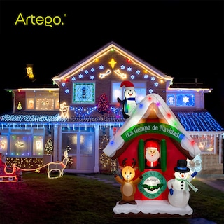 Foto 7 | Foto 7 | Inflable De Navidad Casa De Reloj Cucú De Santa Claus Con Luces Navideñas De 2.1m Decoración Navideña Artego