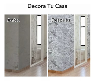 Foto 4 | Foto 4 | Papel Tapiz Pegatina Patrón 3d Ladrillo Belug color Gris con Blanco 10 Piezas
