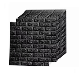 Foto 1 | Foto 1 | Papel Tapiz BELUG color Negro Patrón de Ladrillo Pared 3D 10 Piezas