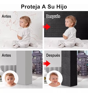 Foto 4 | Foto 4 | Papel Tapiz BELUG color Negro Patrón de Ladrillo Pared 3D 10 Piezas