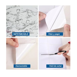 Foto 2 | Foto 2 | Kit Papel Tapiz Pared Vinil Autoadhesivo Pvc Mármol Eo Safe Imports Esi-8473 Blanco