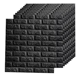 Foto 1 | Foto 1 | Set  Pegatina De Pared  Patrón De Ladrillo3d Textura Papel Tapiz Eo Safe Imports Esi-9252 Negro