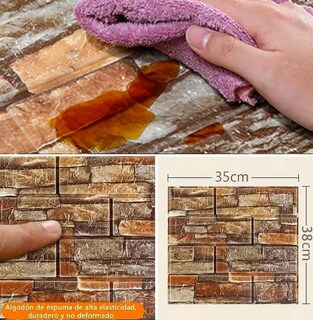Foto 2 | Foto 2 | Xtellar Papel Tapiz De Ladrillo 3d Con Patrón De Espuma - Revitaliza Tu Espacio (30 Unidades)