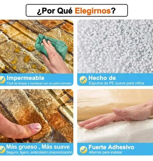 Foto 3 | Foto 3 | Xtellar Papel Tapiz De Ladrillo 3d Con Patrón De Espuma - Revitaliza Tu Espacio (30 Unidades)