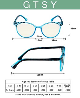 Foto 2 | Foto 2 | Gafas De Lectura Gtsy Con Bloqueo De Luz Azul Para Mujer (paquete De 4) - Venta Internacional.
