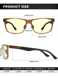 Foto 5 | Foto 5 | Gafas De Bloqueo De Luz Azul Anyluv Para Hombre Al-mg Metal - Venta Internacional.