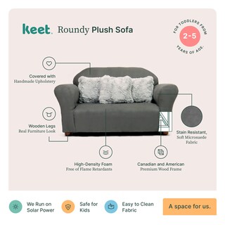 Foto 4 | Foto 4 | Sofá Infantil Keet Incluye 3 Almohadas Stella Peluche Gris