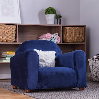 Foto 4 | Foto 4 | Sofa Azul Infantil, Tapizado En Microsuede, Gratis 1 Almohada Khaki De Peluche