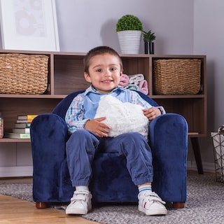 Foto 5 | Foto 5 | Sofa Azul Infantil, Tapizado En Microsuede, Gratis 1 Almohada Khaki De Peluche