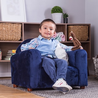 Foto 6 | Foto 6 | Sofa Azul Infantil, Tapizado En Microsuede, Gratis 1 Almohada Khaki De Peluche