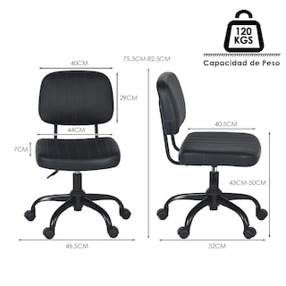 Foto 3 | Foto 3 | Sillas Infantiles Furniturer Drave Negro 44 X 52 X 75.5-82.5 Cm