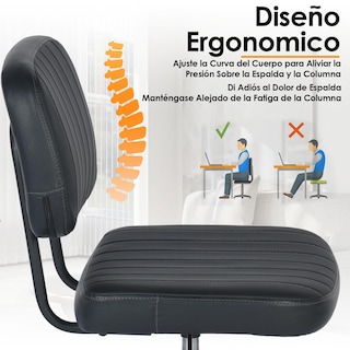 Foto 6 | Foto 6 | Sillas Infantiles Furniturer Drave Negro 44 X 52 X 75.5-82.5 Cm