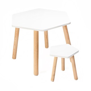 Foto 1 | Foto 1 | Set de 1 Banco Pentágono y 1 Mesa Hexágono para Niños