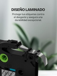 Foto 6 | Foto 6 | Cinta De Etiquetas Qian Qze-131, 6 Pack Laminadas 12mm Ancho 8m Largo, Negro/transparente Compatible Con Brother P-touch Tze Hse