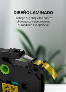 Foto 8 | Foto 8 | Cinta De Etiquetas Qian Qze-631, 6 Pack Laminadas 12 Mm De Ancho 8 M De Largo, Negro/amarillo Compatible Con Brother P-touch Tze