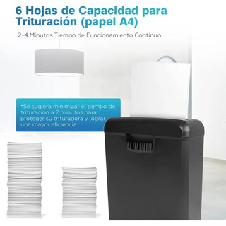 Foto 2 | Foto 2 | Trituradora De Papel Y Tarjetas De Crédito Capacidad Para 6 Hojas Eo Safe Imports Esi-19217 Negro