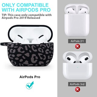 Foto 2 | Foto 2 | Funda Gawnock Leopard de Silicona para Airpods Pro con Llavero color Gris - Venta Internacional