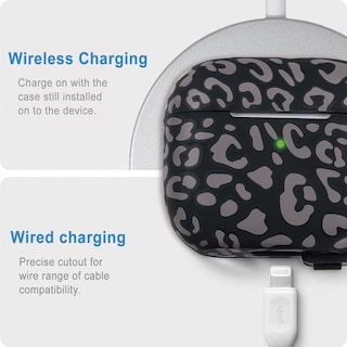 Foto 3 | Foto 3 | Funda Gawnock Leopard de Silicona para Airpods Pro con Llavero color Gris - Venta Internacional