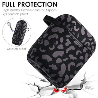 Foto 2 | Foto 2 | Funda Para Airpods Filoto De Silicona De Segunda Generación, Diseño De Leopardo, Color Negro - Venta Internacional.