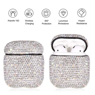 Foto 2 | Foto 2 | Funda Para Airpods Axcuws Sparkly Diamond Con Llavero, Color Blanco - Venta Internacional.