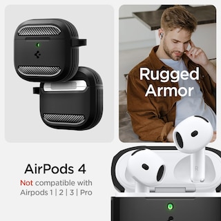 Foto 2 | Foto 2 | Funda Protectora Para Airpods 4 Con Mosquetón Spigen Rugged Armor - Venta Internacional.
