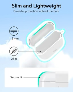 Foto 6 | Foto 6 | Funda Para Airpods 4 Esr Con Protección Total Contra Caídas Y Mosquetón Color Blanco - Venta Internacional.