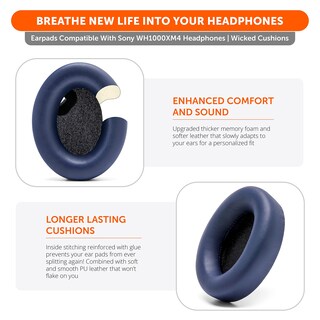 Foto 5 | Foto 5 | Auriculares Wc Wicked Cushions Extra Gruesos Para Sony Wh1000xm4 Color Azul - Venta Internacional.