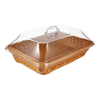 Foto 1 | Foto 1 | Cesta Tejida Para Servir Pan Vegetal Con Tapa Acrílica - Venta Internacional.