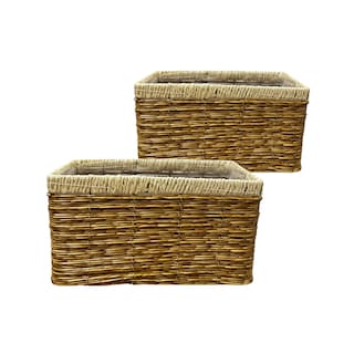 Foto 1 | Foto 1 | Set 2 Cestas Decorativas Organizadora Mimbre Plastico Tejido