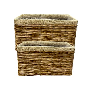 Foto 2 | Foto 2 | Set 2 Cestas Decorativas Organizadora Mimbre Plastico Tejido