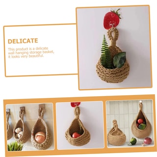 Foto 7 | Foto 7 | Canasta de Pared Tejida Cesta de Almacenamiento para Colgar de Yute - Venta Internacional
