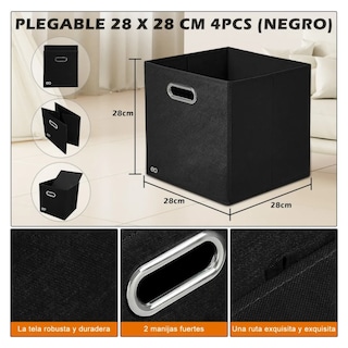 Foto 2 | Foto 2 | Juego 6 Cajas Organizadoras De Tela Plegables Hogar Almacenamiento Eo Safe Imports Esi-18805 Negro