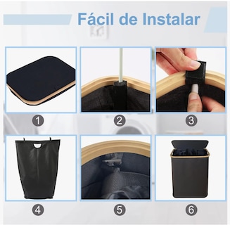 Foto 6 | Foto 6 | Cesto de Ropa con Tapa y 3 Bolsas Plegable 160l