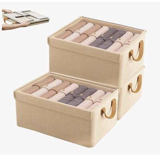 Foto 1 | Foto 1 | Cajas Organizadoras De Tela Con Tapa Y Soporte De Acero 3pcs