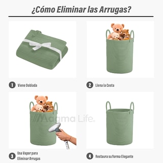 Foto 3 | Foto 3 | Magma Life Cesta De Lavandería De Cuerda De Algodón, Plegable Y Duradera, Con Dos Asas Resistentes (color Aqua)