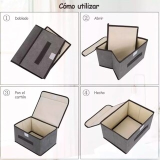 Foto 4 | Foto 4 | Caja Organizadora De Tela Con Division Closet Aleissi 701325 Beige
