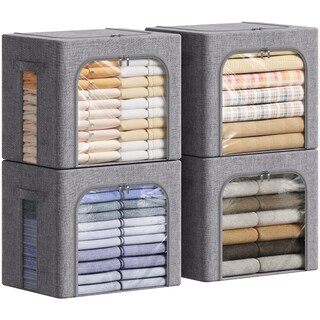 Foto 1 | Foto 1 | Contenedores De Ropa Lifewit Con Marco De Metal, 40 L, Paquete De 4 - Venta Internacional.