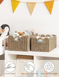 Foto 4 | Foto 4 | Cesta De Mimbre Storageworks Con Borde Festoneado, Juego De 2 - Venta Internacional.