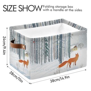 Foto 3 | Foto 3 | Cesta De Almacenamiento Auuxva Winter Forest Wildlife Animal Fox - Venta Internacional.
