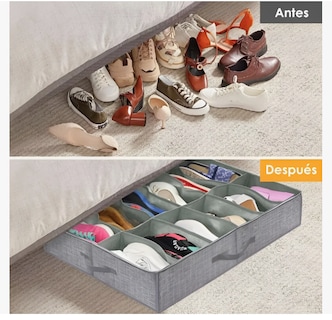 Foto 3 | Foto 3 | Zapatera Plegable Bajo Cama 2pz Organizador 24 Pares Zapatos