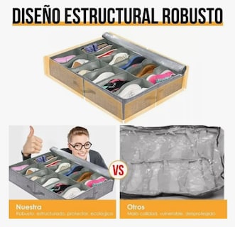 Foto 4 | Foto 4 | Zapatera Plegable Bajo Cama 2pz Organizador 24 Pares Zapatos